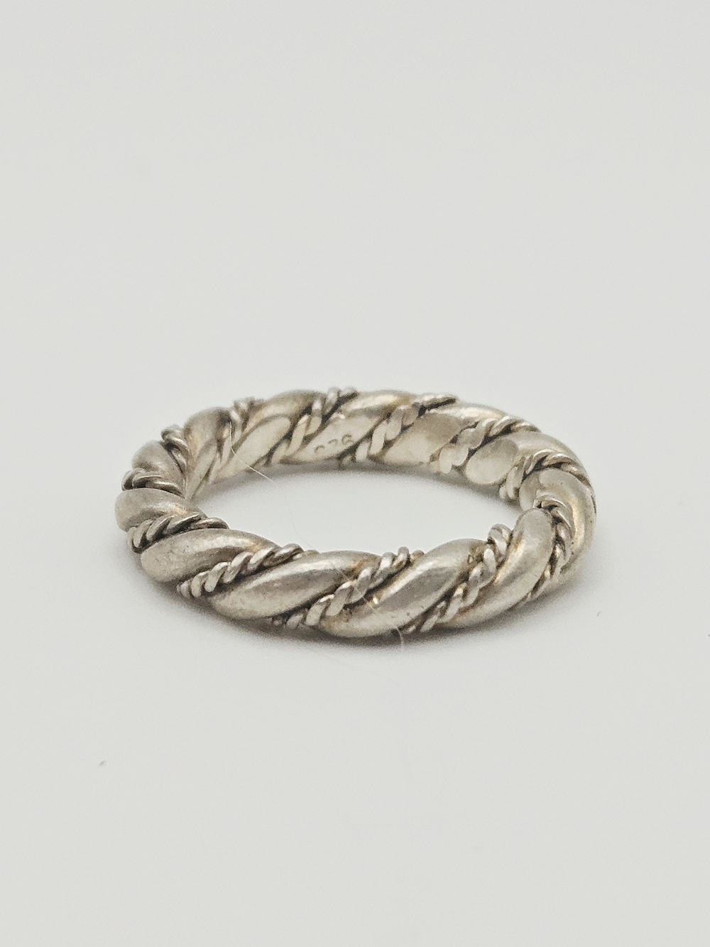 Sterling Silver Twisted Rope Stackable Ring - Picture 4 of 5